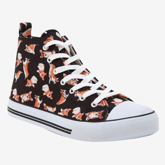 🔥Hot topic woman's corgi print high tops New - Picture 1 of 6